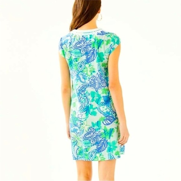Lilly Pulitzer | NWT Whisper Blue Madia Boom Croc A Locca Tunic Dress M - Picture 6 of 8